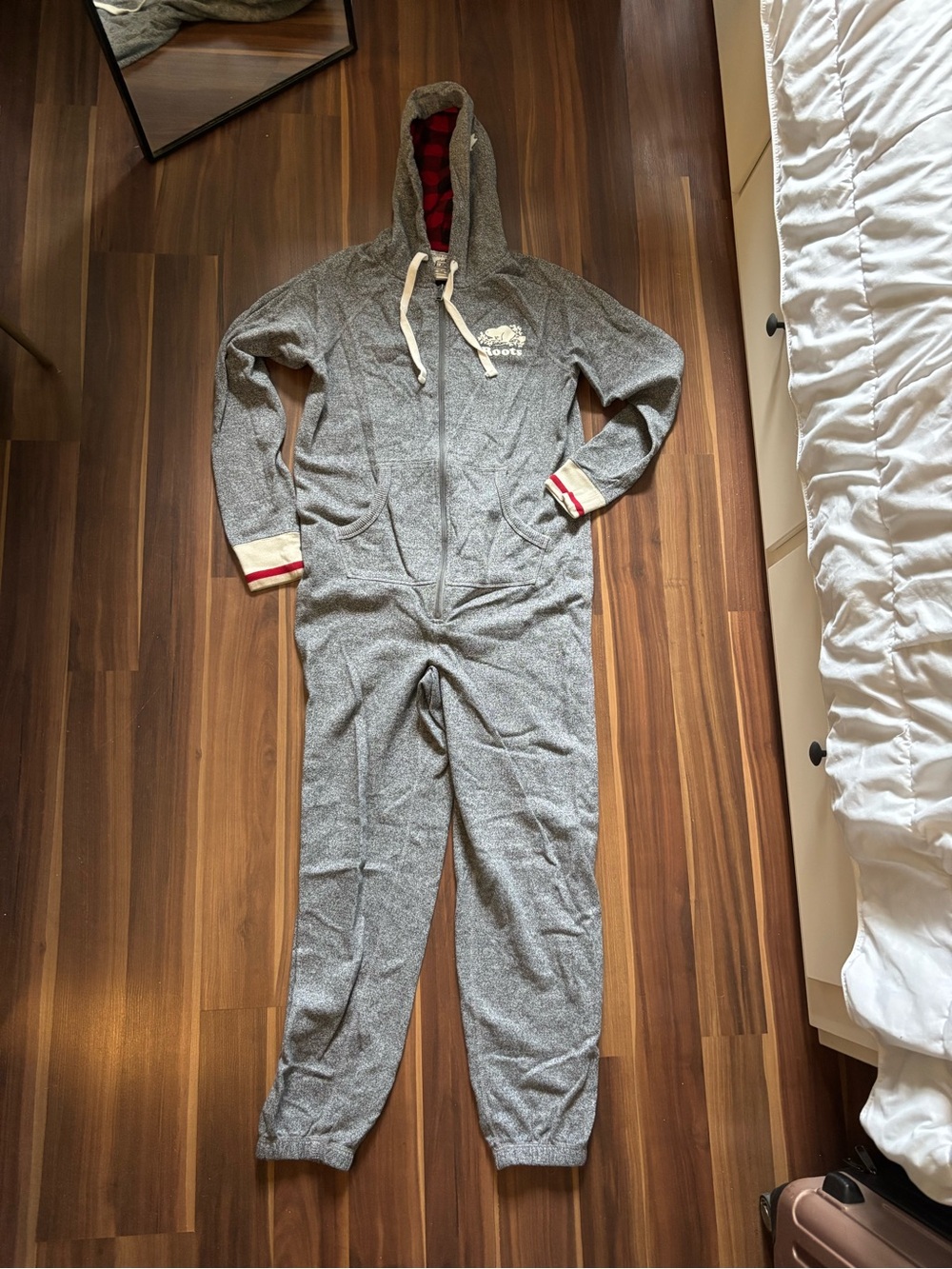 Roots Heather Gray Hooded One-Piece